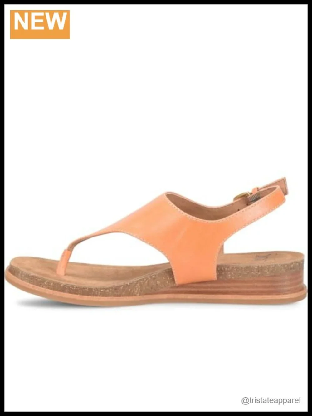 Italian Leather Slingback Wedge Sandals Cork Footbed Comfort
